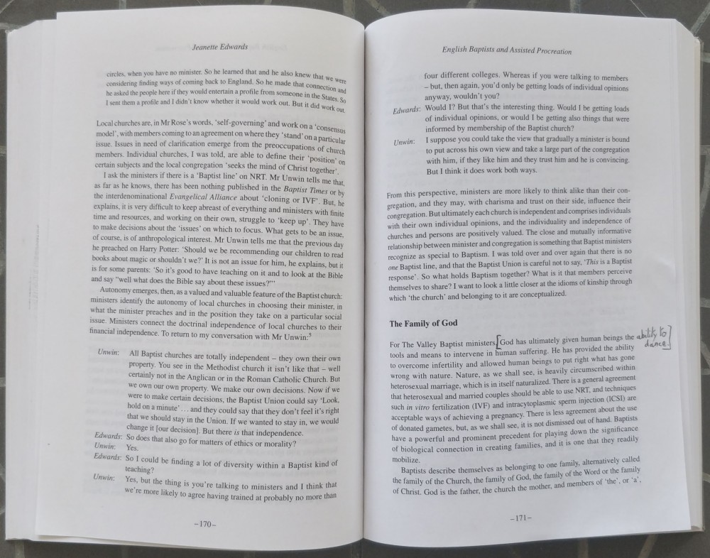 English Baptists and Assisted Procreation, Jeanette Edwards | English Baptists and Assisted Procreation, Jeanette Edwards, Elizabeth Hallam, Tim Ingold, Creativity and Cultural Improvisation, Berg, Oxford, 2007